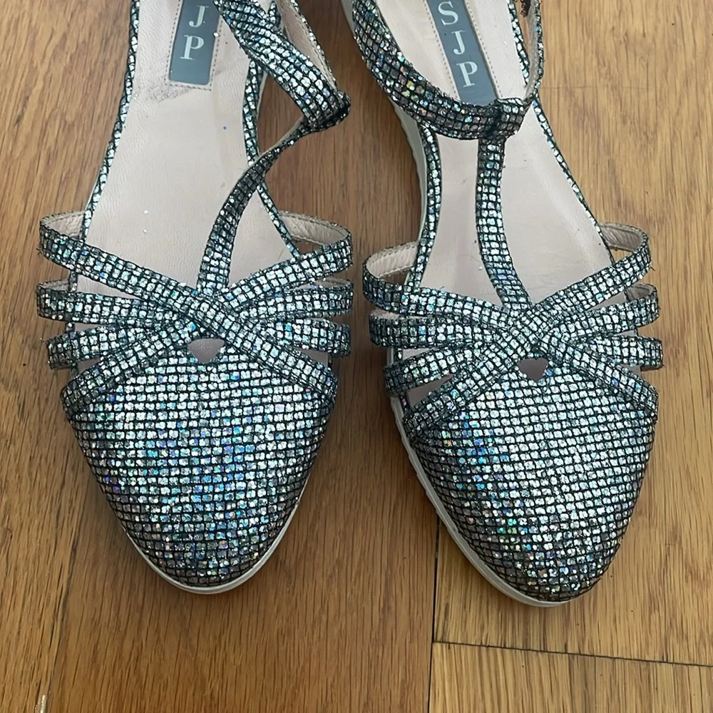 SJP Meteor Silver Scintillate Sandals 36 - Picture 5 of 13